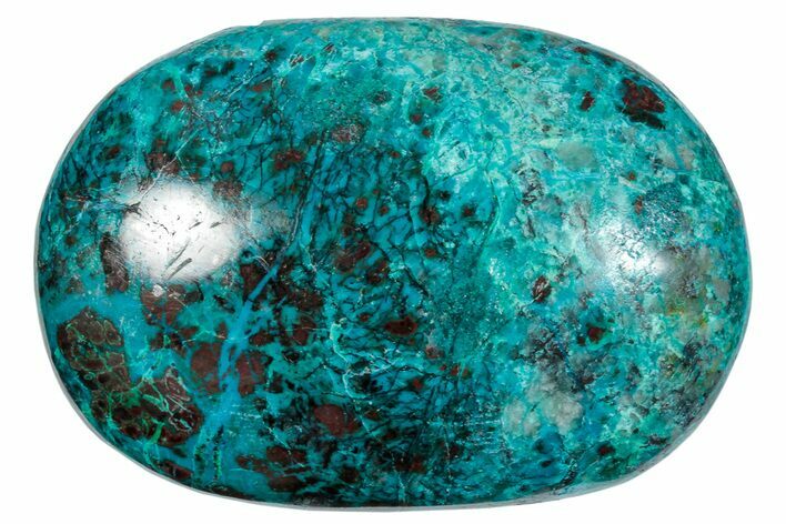 Polished Chrysocolla and Malachite Palm Stone - Peru #258677